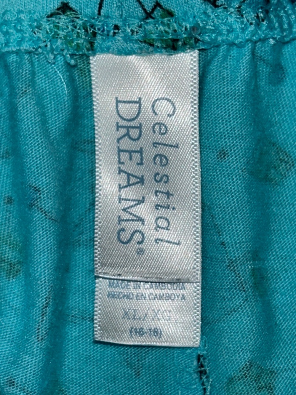 Celestial Dreams Martini Pajama Set XL Blue NWOT PJ Summer Lounge Sleeveless - Picture 10 of 16